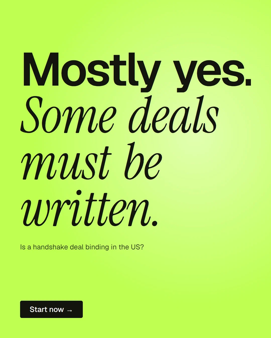 Video for contracts.io: "Mostly yes. Some deals must be written.". Doc motion loop, 7.0 s, light palette.