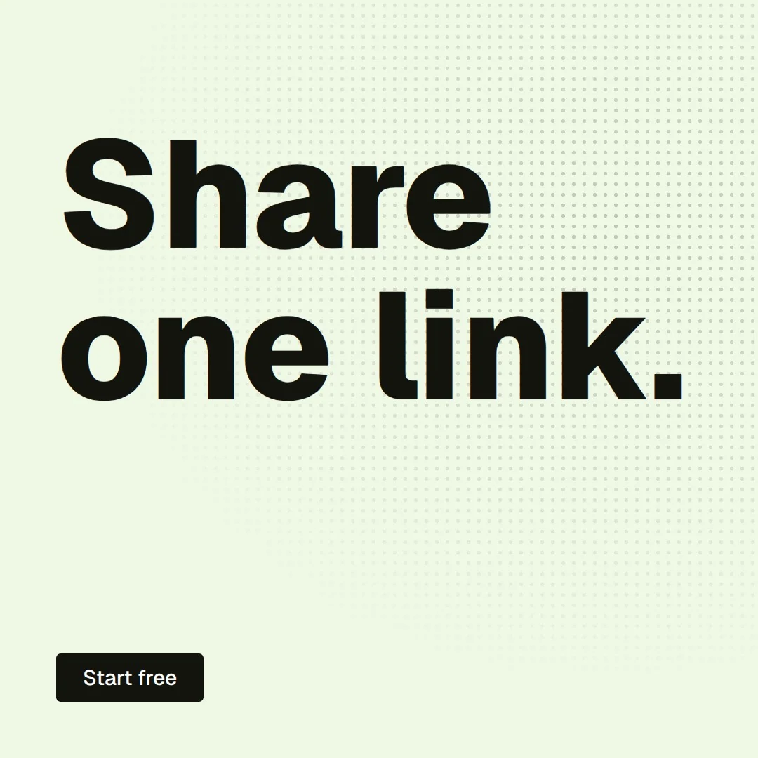 Video for contracts.io: "Share one link.". Doc motion loop, 6.0 s, light palette.