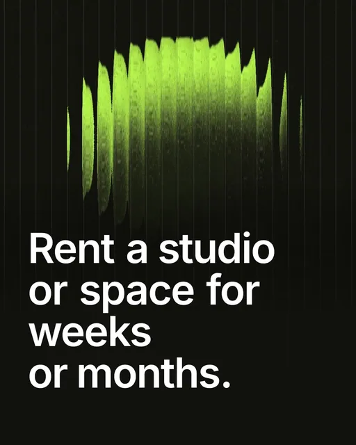 Video for contracts.io: "Rent a studio or space for weeks or months.". Shader loop, 6.0 s, dark palette.