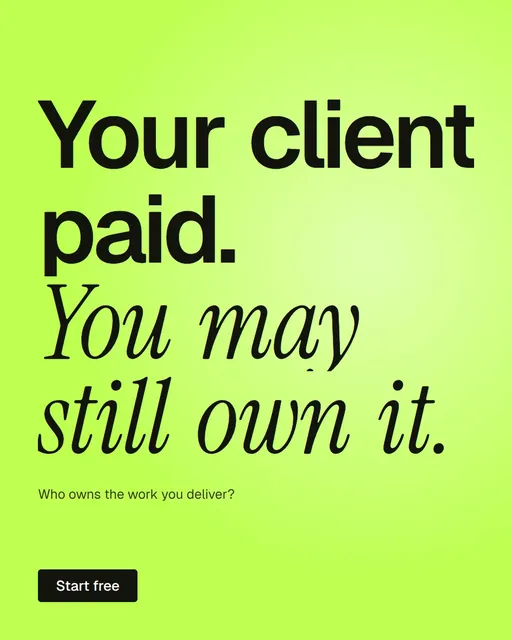 Video for contracts.io: "Your client paid. You may still own it.". Doc motion loop, 7.0 s, light palette.