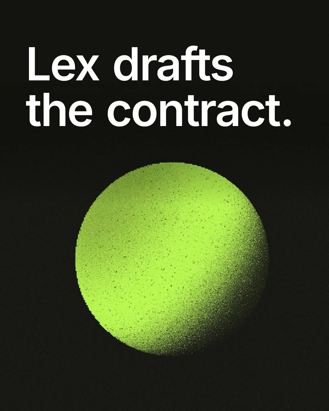 Video for contracts.io: "Lex drafts the contract.". Shader loop, 6.0 s, dark palette.