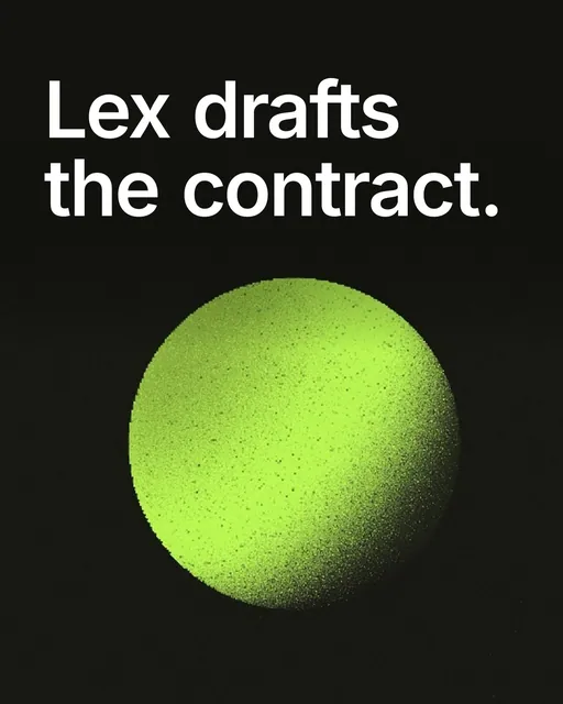 Video for contracts.io: "Lex drafts the contract.". Shader loop, 6.0 s, dark palette.