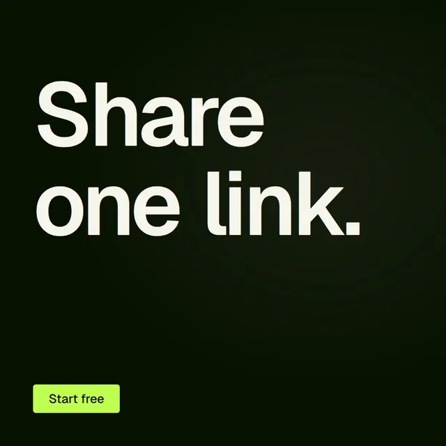 Video for contracts.io: "Share one link.". Doc motion loop, 6.0 s, dark palette.