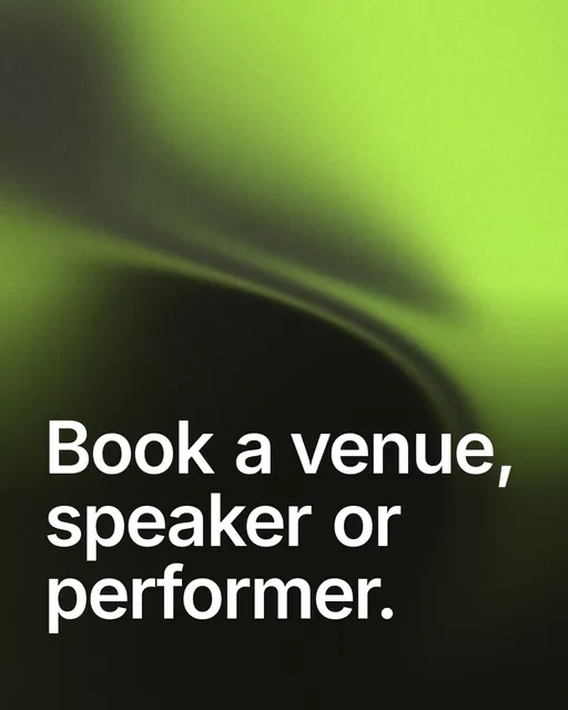 Video for contracts.io: "Book a venue, speaker or performer.". Shader loop, 6.0 s, dark palette.