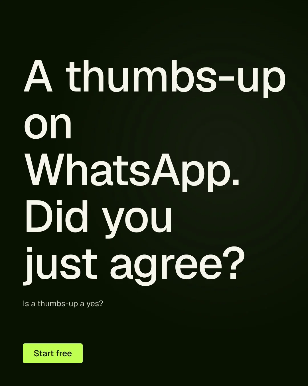 Video for contracts.io: "A thumbs-up on WhatsApp. Did you just agree?". Doc motion loop, 8.0 s, dark palette.
