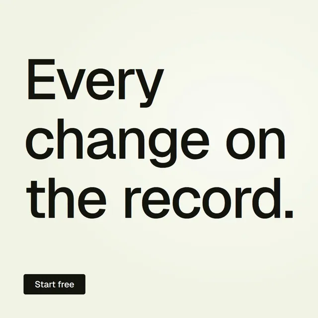 Video for contracts.io: "Every change on the record.". Doc motion loop, 8.0 s, light palette.