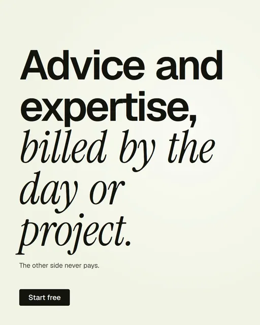 Video for contracts.io: "Advice and expertise, billed by the day or project.". Doc motion loop, 6.0 s, light palette.