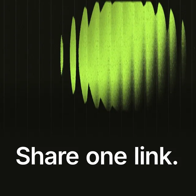 Video for contracts.io: "Share one link.". Shader loop, 6.0 s, dark palette.