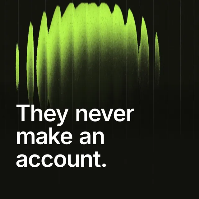 Video for contracts.io: "They never make an account.". Shader loop, 6.0 s, dark palette.