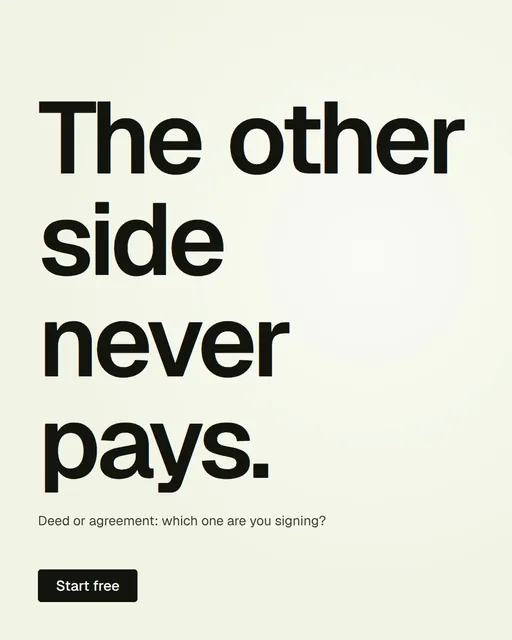 Video for contracts.io: "The other side never pays.". Doc motion loop, 8.0 s, light palette.