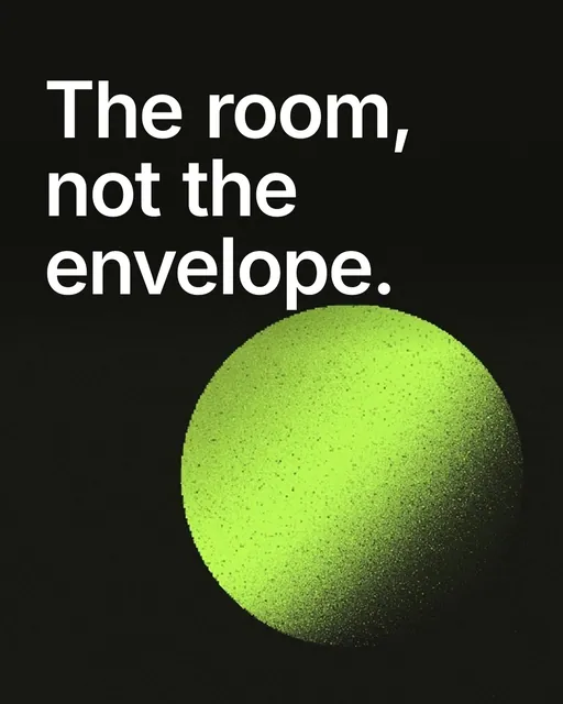 Video for contracts.io: "The room, not the envelope.". Shader loop, 6.0 s, dark palette.