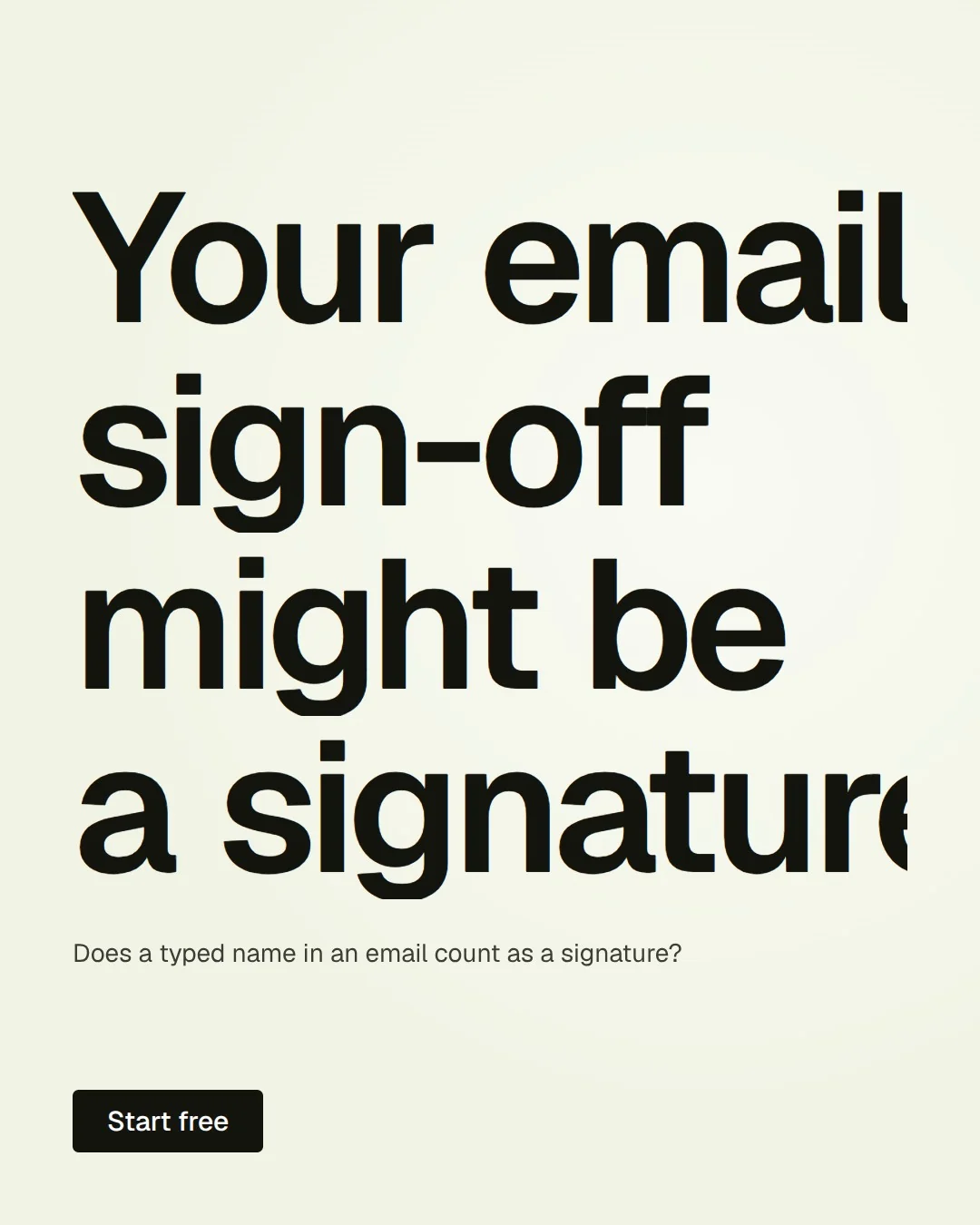 Video for contracts.io: "Your email sign-off might be a signature.". Doc motion loop, 8.0 s, light palette.