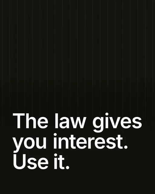Video for contracts.io: "The law gives you interest. Use it.". Shader loop, 6.0 s, dark palette.