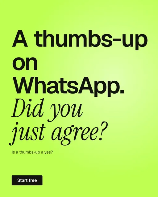 Video for contracts.io: "A thumbs-up on WhatsApp. Did you just agree?". Doc motion loop, 6.0 s, light palette.
