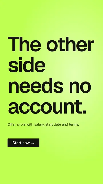 Video for contracts.io: "The other side needs no account.". Doc motion loop, 6.0 s, light palette.