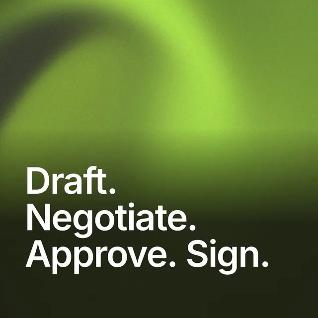 Video for contracts.io: "Draft. Negotiate. Approve. Sign.". Shader loop, 6.0 s, dark palette.