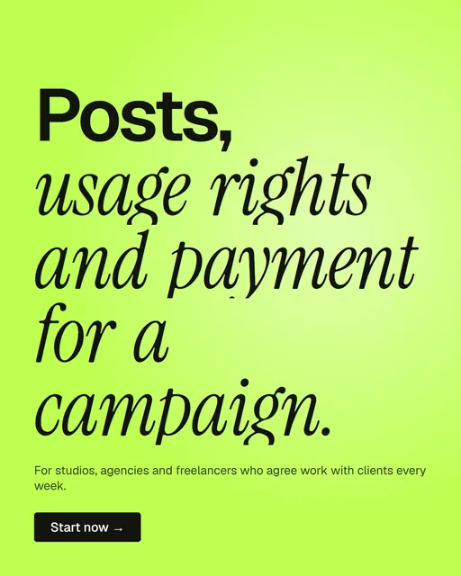 Video for contracts.io: "Posts, usage rights and payment for a campaign.". Doc motion loop, 8.0 s, light palette.