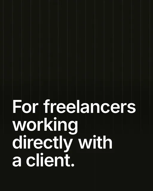 Video for contracts.io: "For freelancers working directly with a client.". Shader loop, 6.0 s, dark palette.