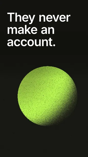 Video for contracts.io: "They never make an account.". Shader loop, 6.0 s, dark palette.