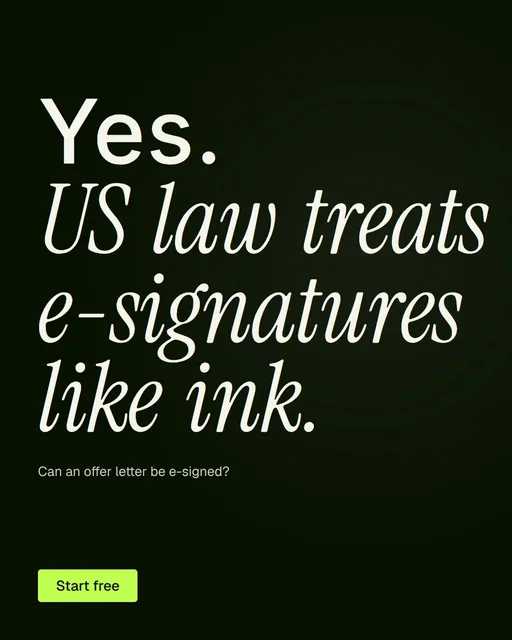 Video for contracts.io: "Yes. US law treats e-signatures like ink.". Doc motion loop, 6.0 s, dark palette.
