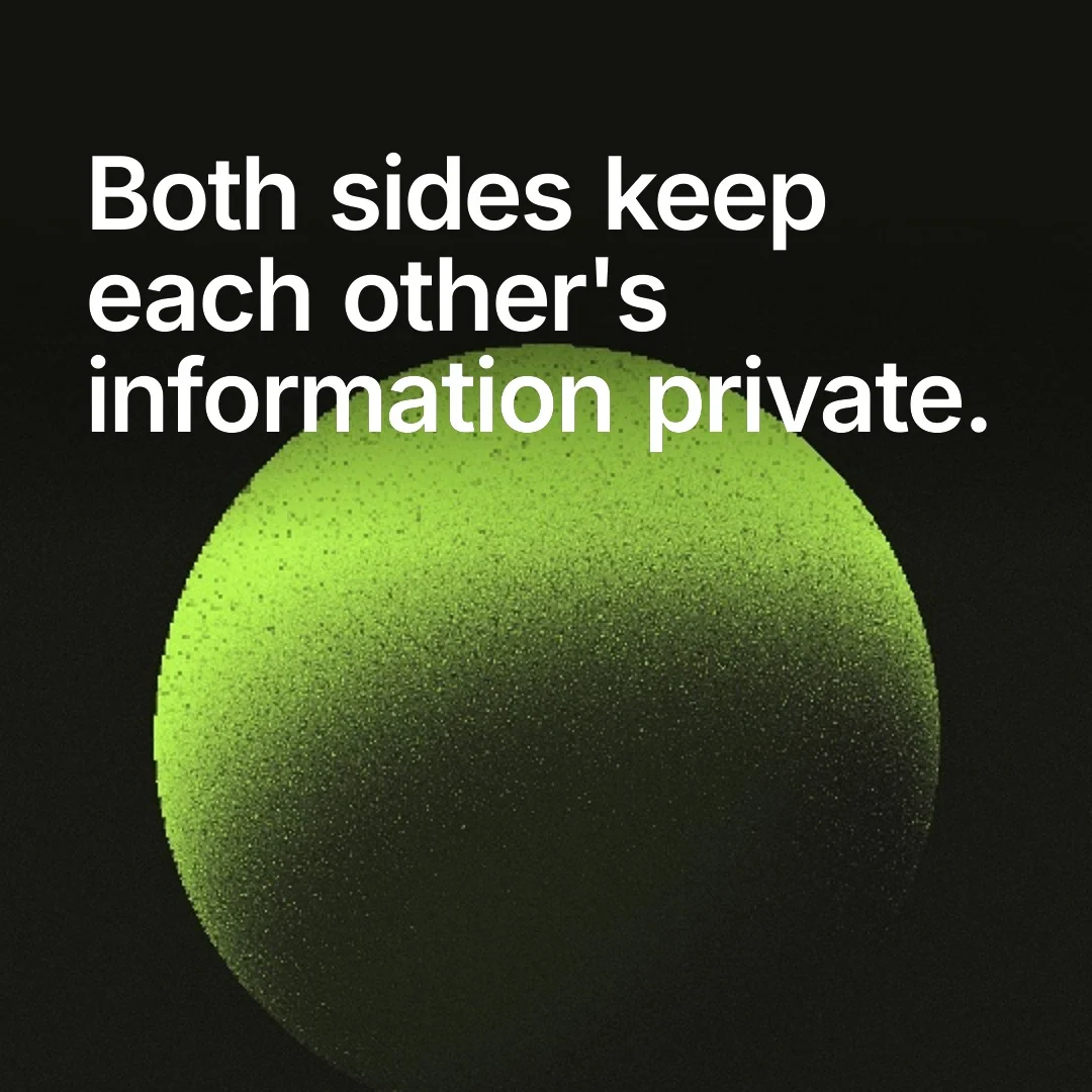 Video for contracts.io: "Both sides keep each other's information private.". Shader loop, 6.0 s, dark palette.
