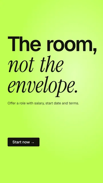 Video for contracts.io: "The room, not the envelope.". Doc motion loop, 6.0 s, light palette.