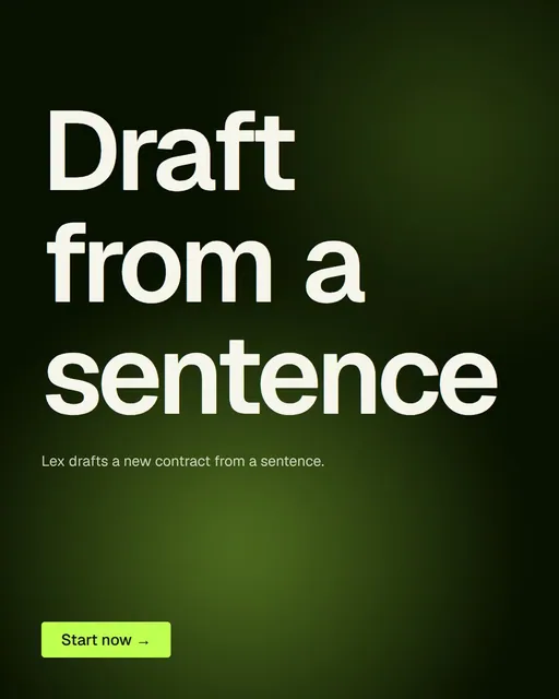 Video for contracts.io: "Draft from a sentence". Doc motion loop, 8.0 s, dark palette.