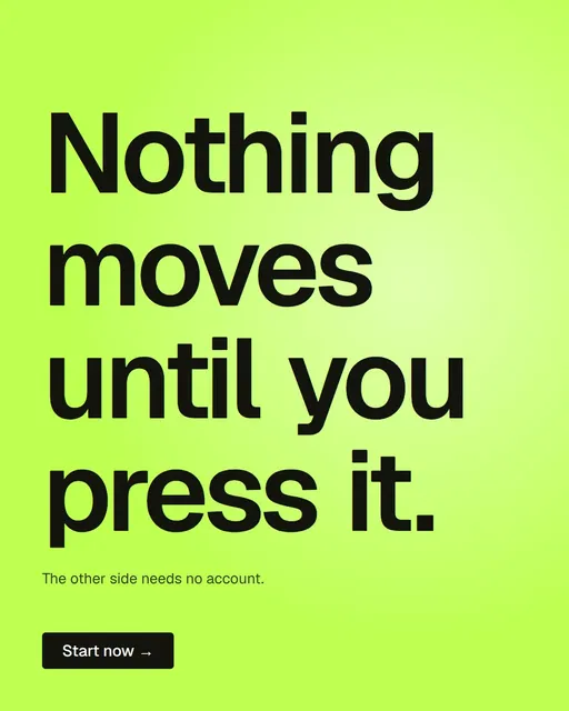 Video for contracts.io: "Nothing moves until you press it.". Doc motion loop, 6.0 s, light palette.