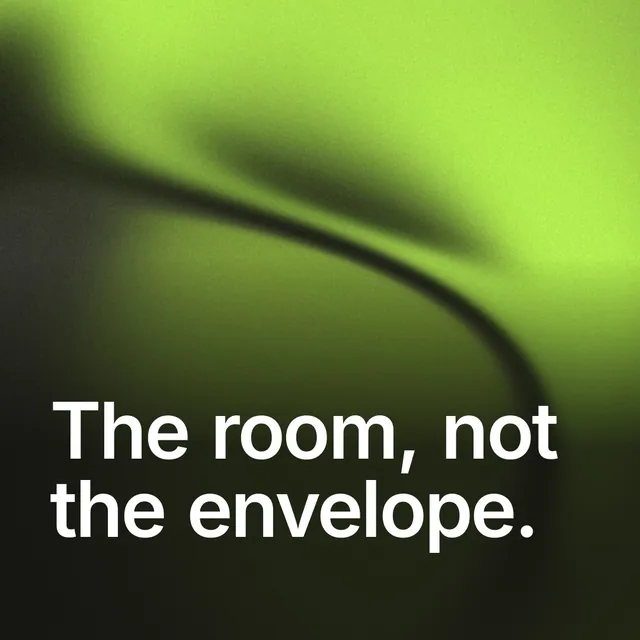 Video for contracts.io: "The room, not the envelope.". Shader loop, 6.0 s, dark palette.