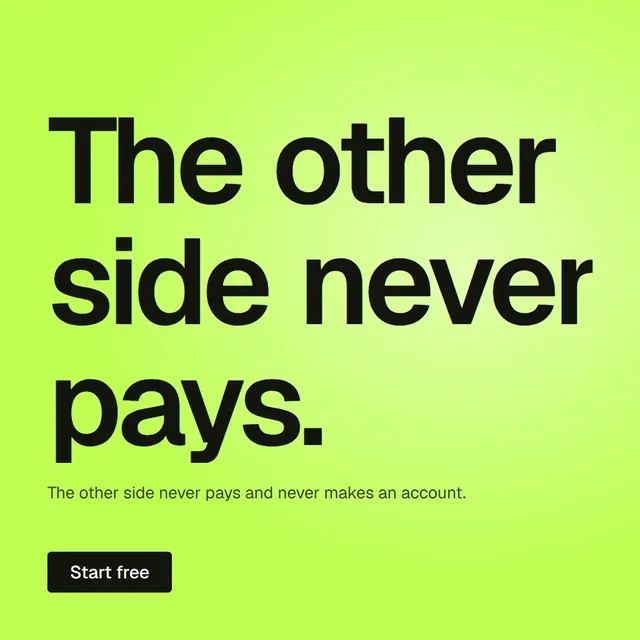 Video for contracts.io: "The other side never pays.". Doc motion loop, 7.0 s, light palette.