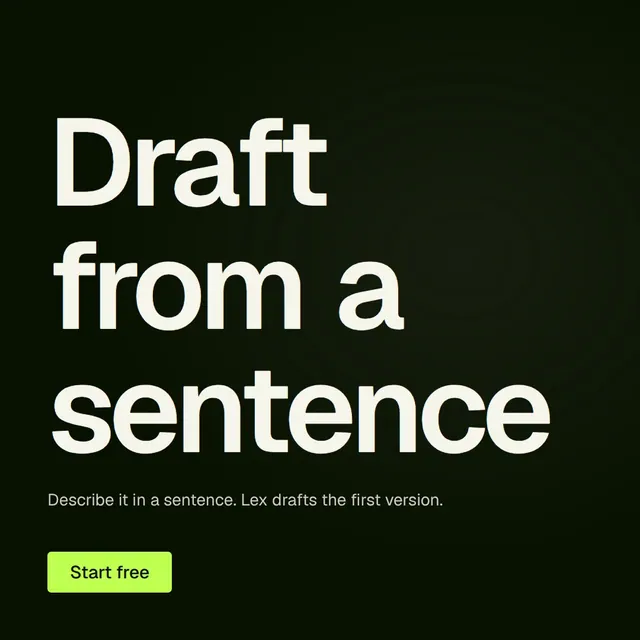 Video for contracts.io: "Draft from a sentence". Doc motion loop, 8.0 s, dark palette.