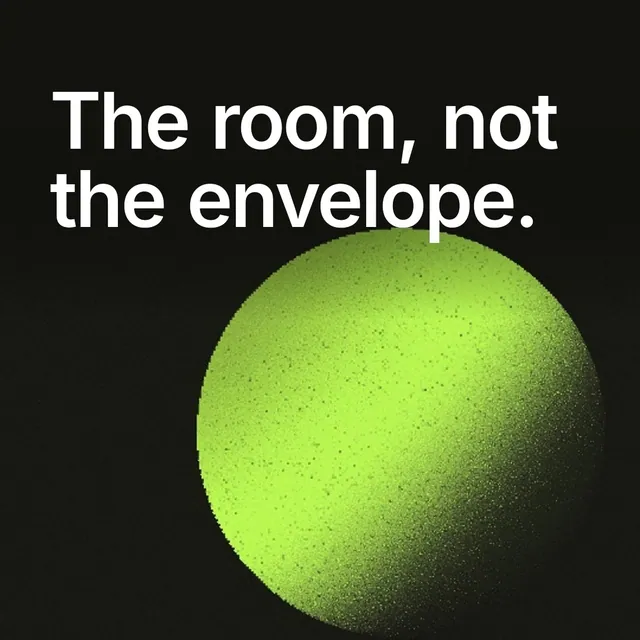 Video for contracts.io: "The room, not the envelope.". Shader loop, 6.0 s, dark palette.
