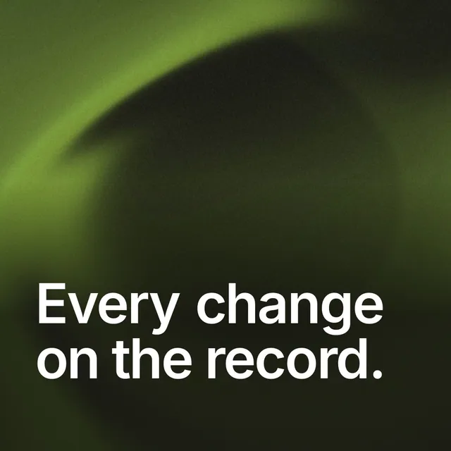Video for contracts.io: "Every change on the record.". Shader loop, 6.0 s, dark palette.