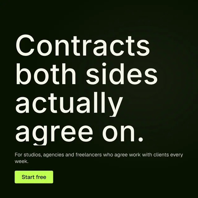 Video for contracts.io: "Contracts both sides actually agree on.". Doc motion loop, 8.0 s, dark palette.