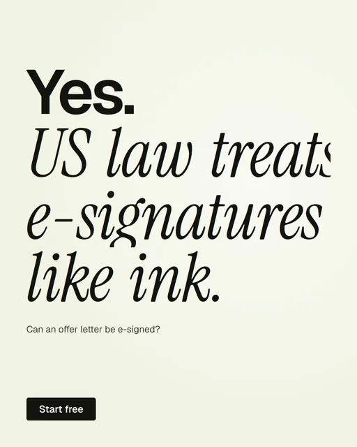 Video for contracts.io: "Yes. US law treats e-signatures like ink.". Doc motion loop, 8.0 s, light palette.