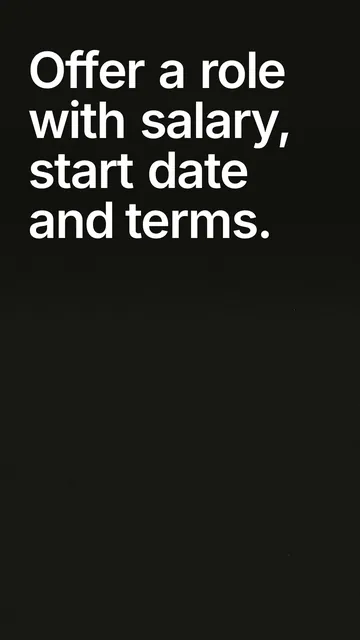 Video for contracts.io: "Offer a role with salary, start date and terms.". Shader loop, 6.0 s, dark palette.