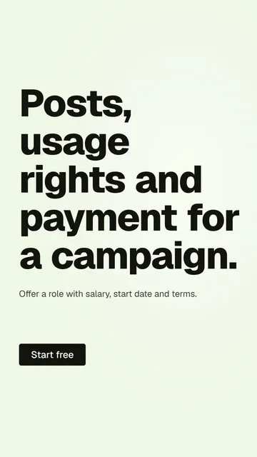 Video for contracts.io: "Posts, usage rights and payment for a campaign.". Doc motion loop, 6.0 s, light palette.