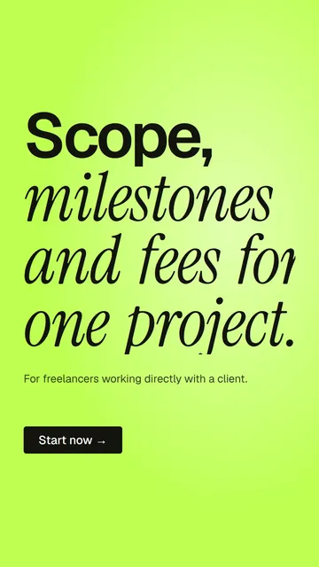 Video for contracts.io: "Scope, milestones and fees for one project.". Doc motion loop, 7.0 s, light palette.