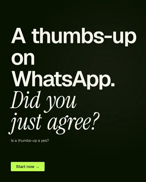 Video for contracts.io: "A thumbs-up on WhatsApp. Did you just agree?". Doc motion loop, 6.0 s, dark palette.