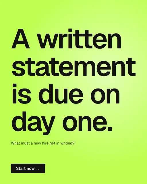 Video for contracts.io: "A written statement is due on day one.". Doc motion loop, 6.0 s, light palette.