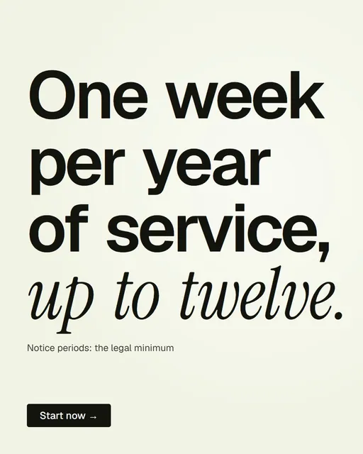 Video for contracts.io: "One week per year of service, up to twelve.". Doc motion loop, 6.0 s, light palette.