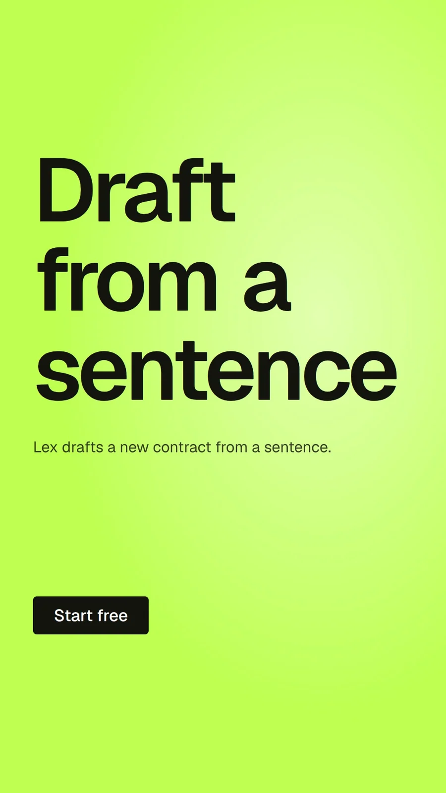 Video for contracts.io: "Draft from a sentence". Doc motion loop, 6.0 s, light palette.