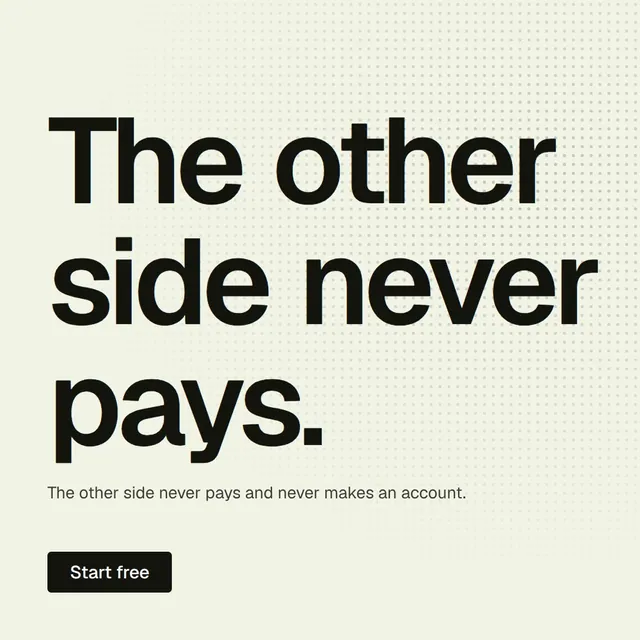 Video for contracts.io: "The other side never pays.". Doc motion loop, 6.0 s, light palette.