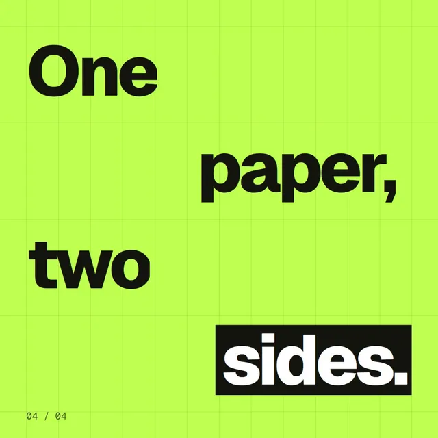 Video for contracts.io: "One paper, two sides.". Kinetic type grid, 6.0 s, light palette.
