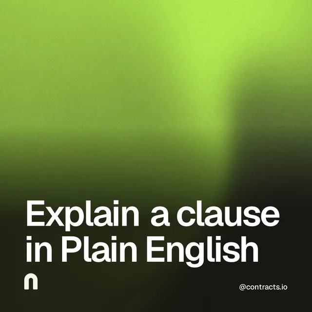 Video for contracts.io: "Explain a clause in Plain English". Shader loop, 6.0 s, light palette.