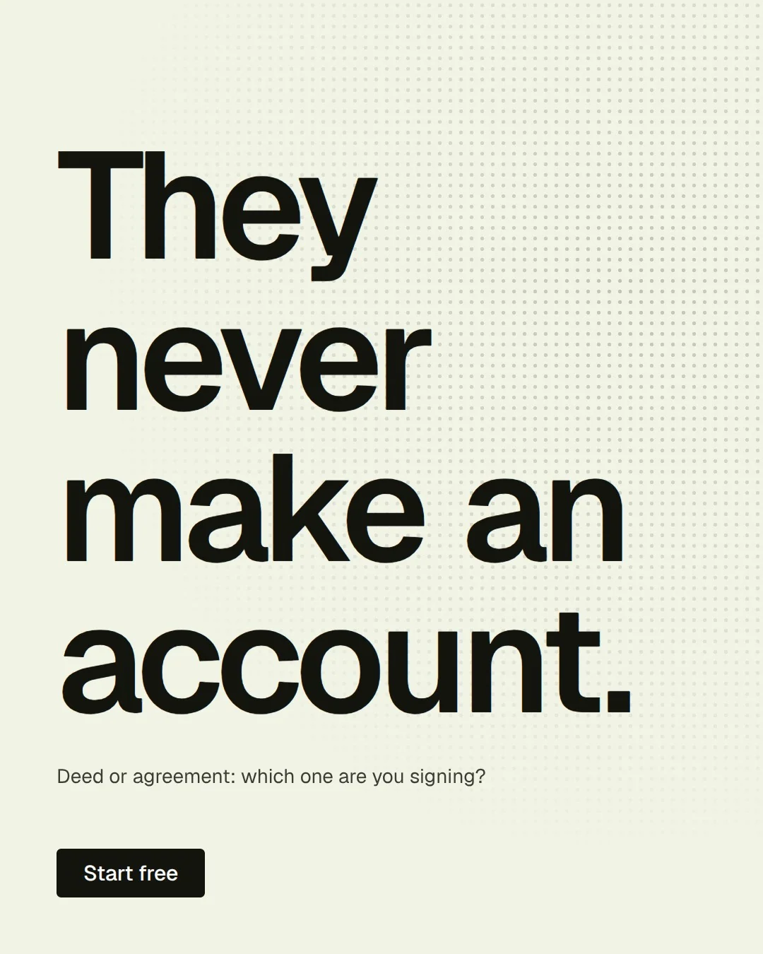 Video for contracts.io: "They never make an account.". Doc motion loop, 6.0 s, light palette.