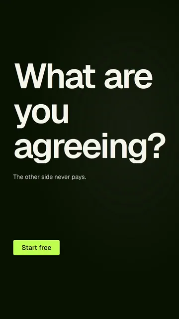 Video for contracts.io: "What are you agreeing?". Doc motion loop, 8.0 s, dark palette.