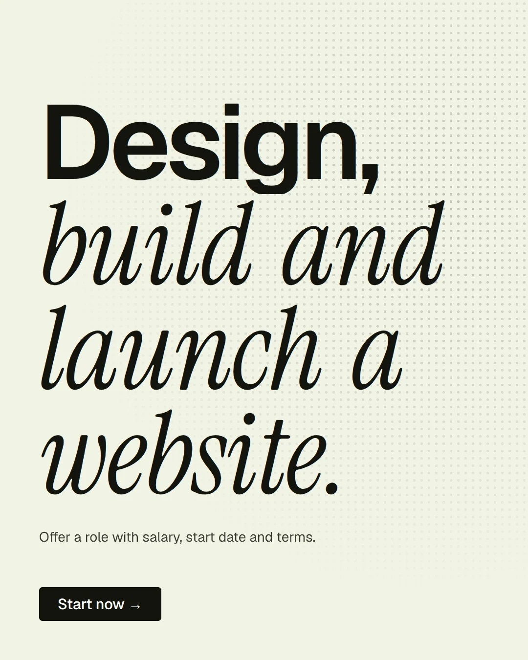 Video for contracts.io: "Design, build and launch a website.". Doc motion loop, 8.0 s, light palette.