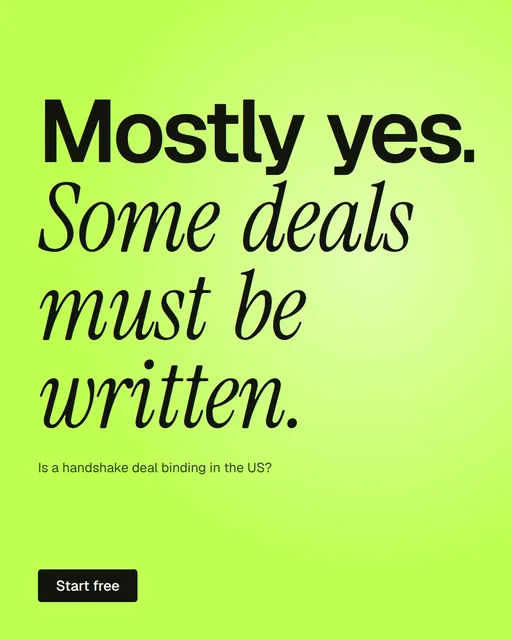 Video for contracts.io: "Mostly yes. Some deals must be written.". Doc motion loop, 7.0 s, light palette.