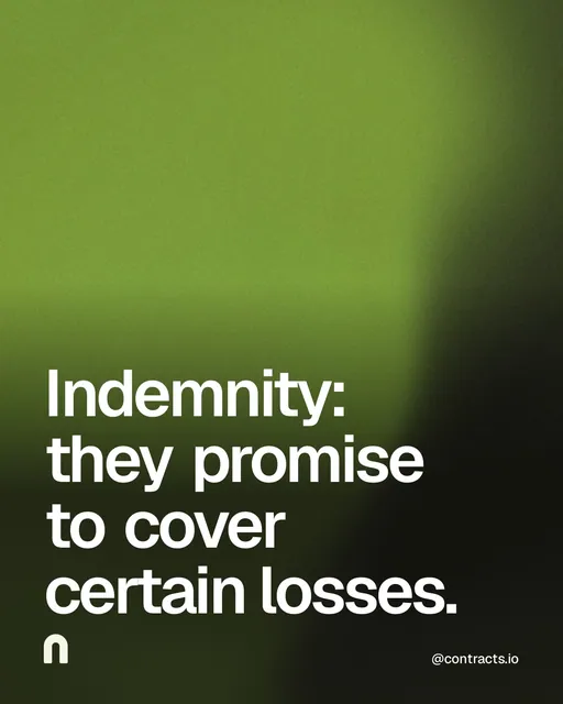 Video for contracts.io: "Indemnity: they promise to cover certain losses.". Shader loop, 6.0 s, dark palette.